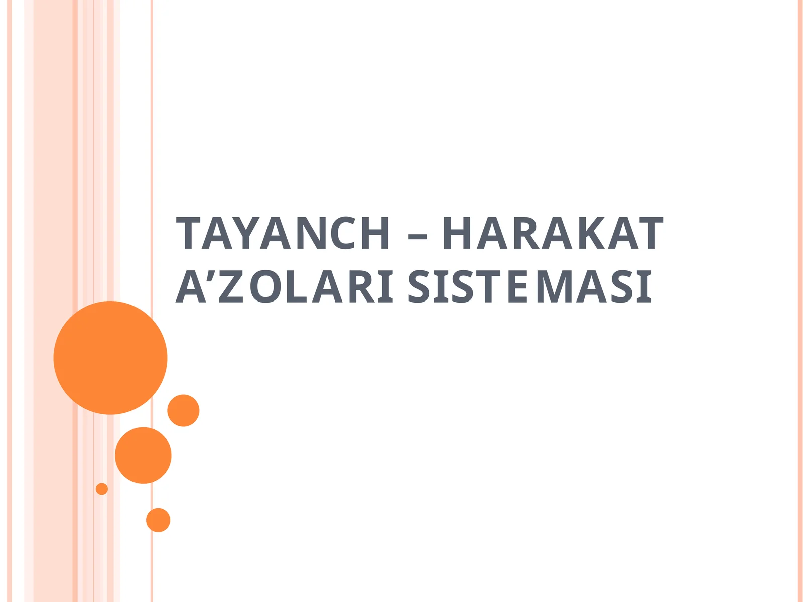 TAYANCH – HARAKAT A’ZOLARI SISTEMASI