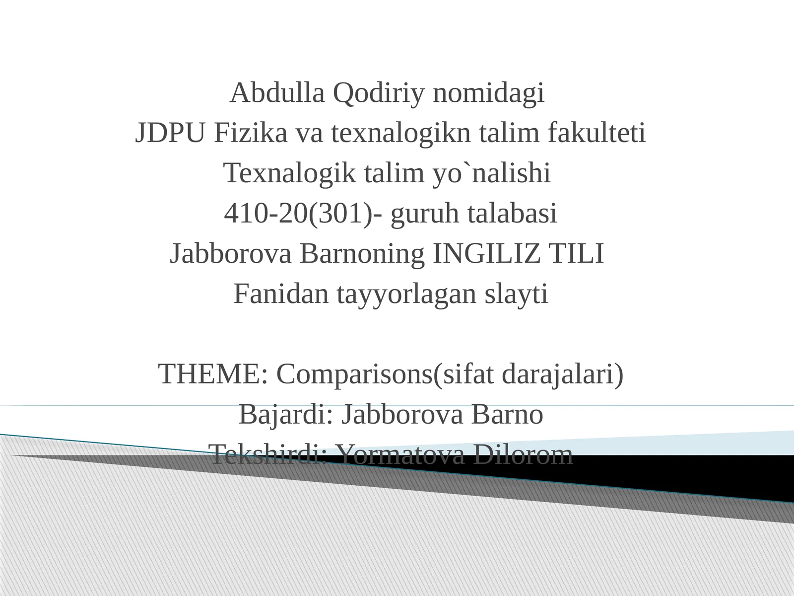 INGLIZ TILI Fanidantayyorlaganslayti