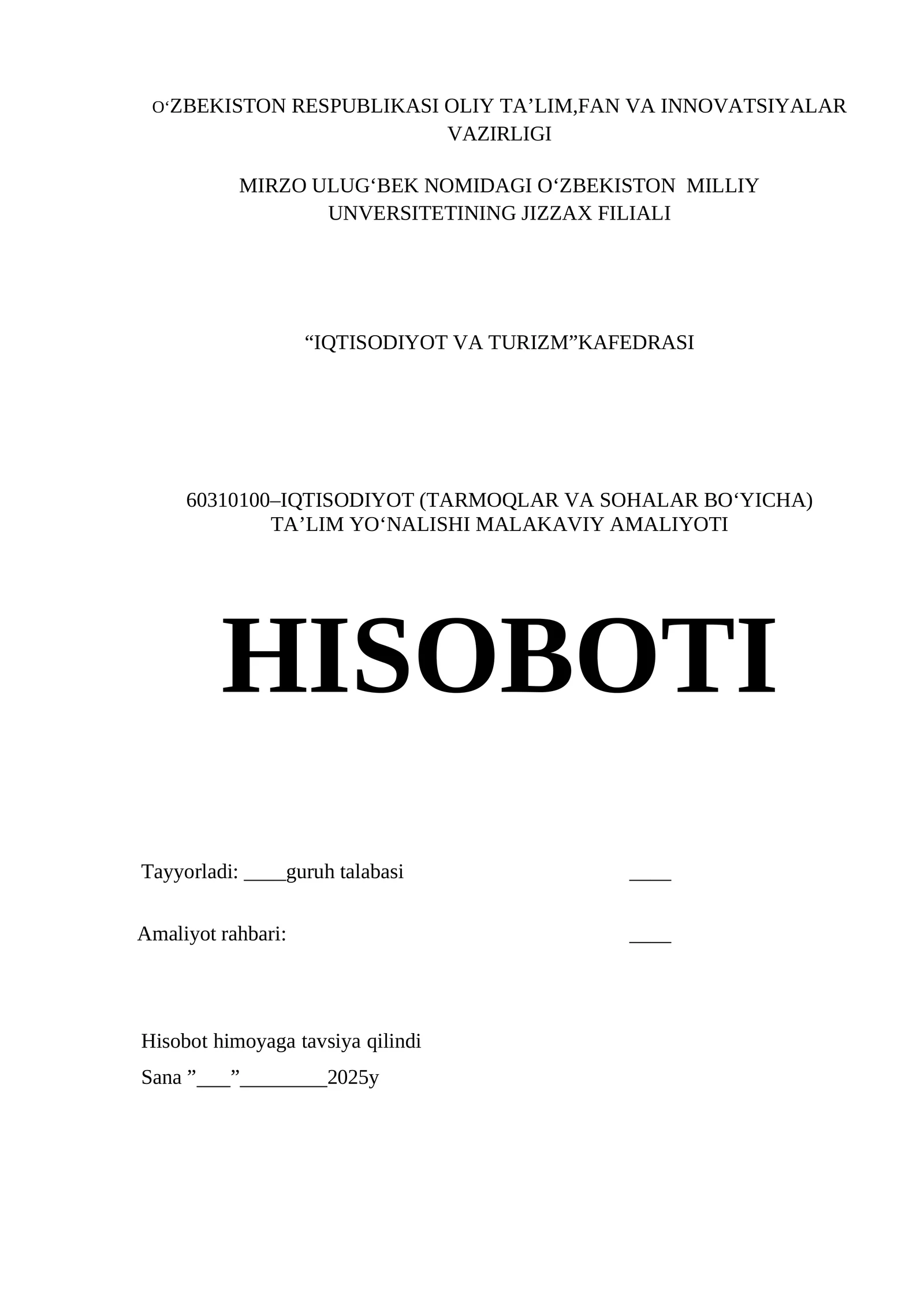 Amaliyot hisoboti. Bank tizimi