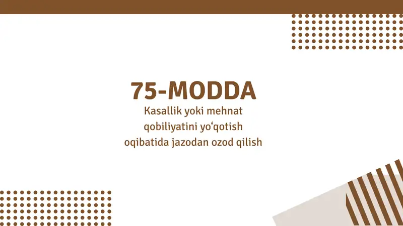 Kasallik yoki mehnat qobiliyatini yo‘qotish oqibatida jazodan ozod qilish