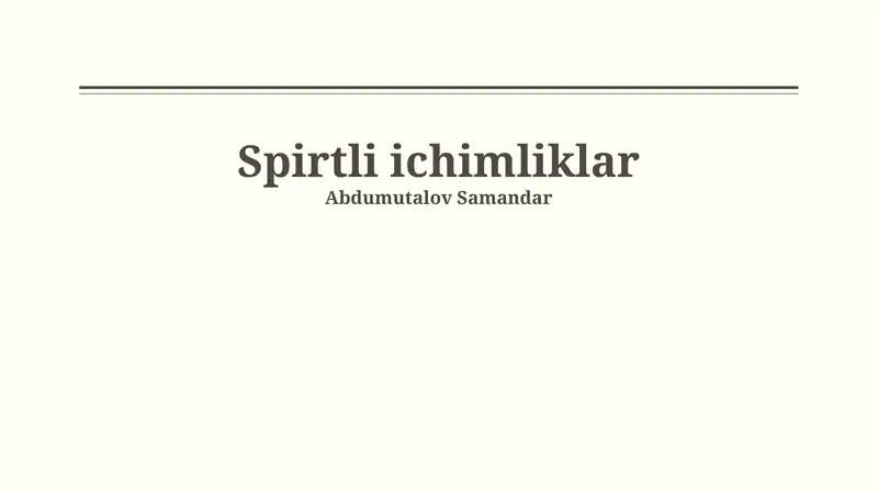 Spirtli ichimliklar