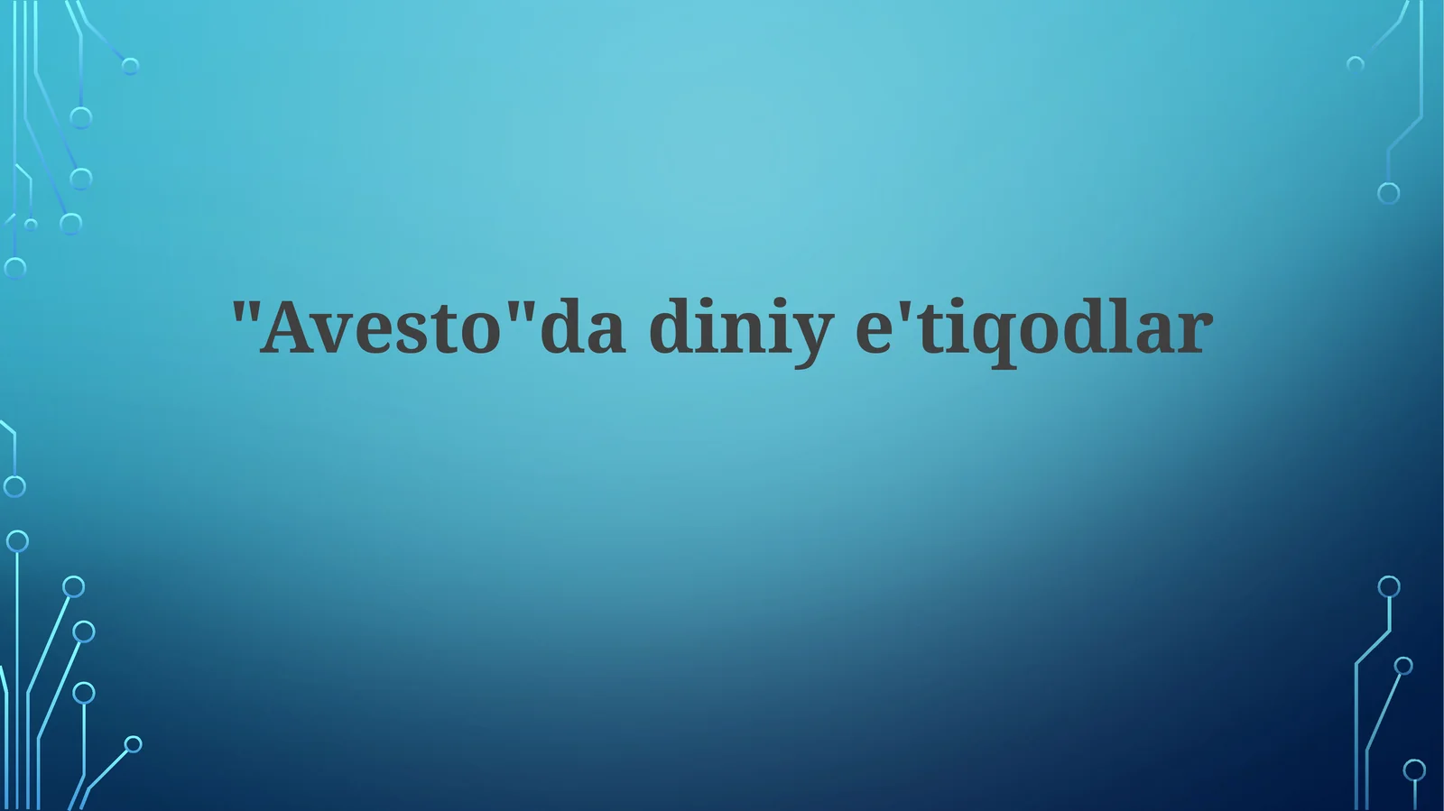 Avesto madaniyatiga ta'siri