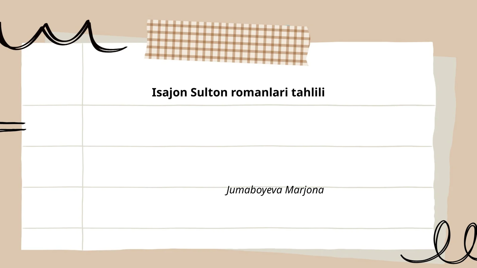 Isajon Sulton romanlari tahlili
