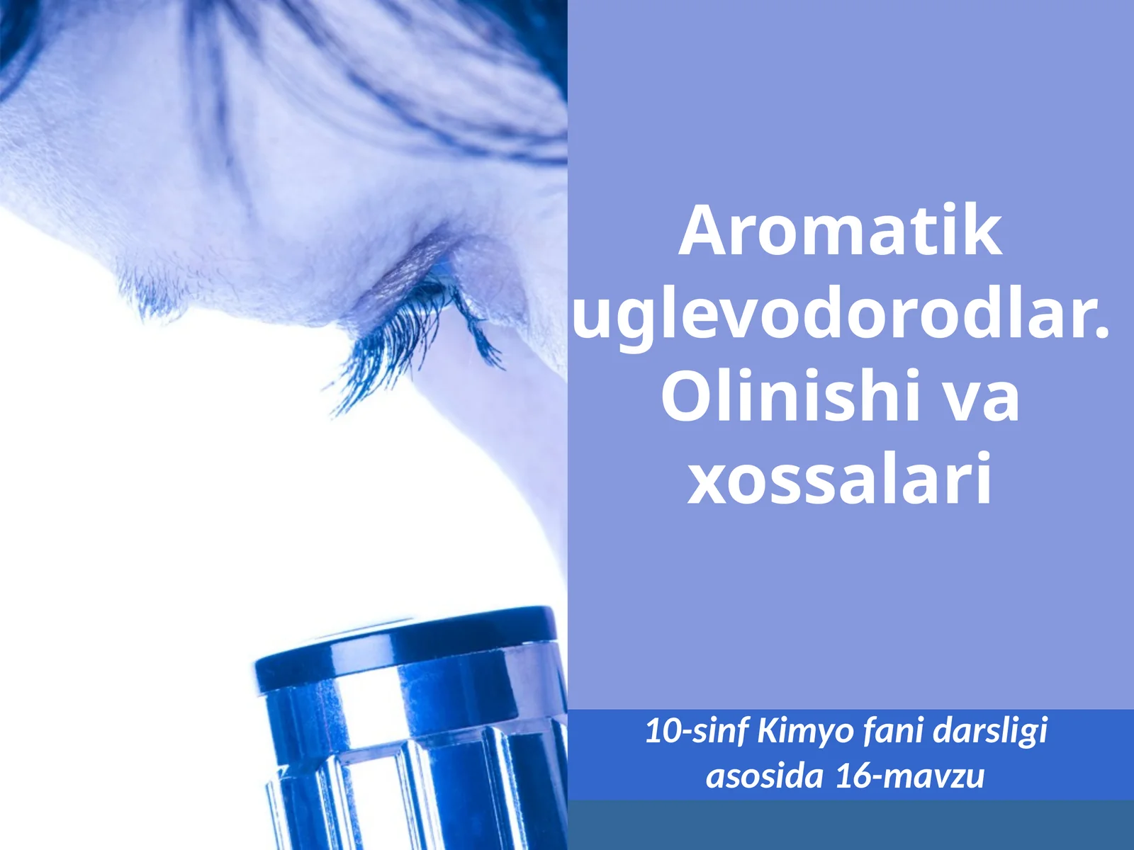 Molekulasida atomlarning o‘ziga xos bog‘lanishli siklik guruhi - benzol yadrosi