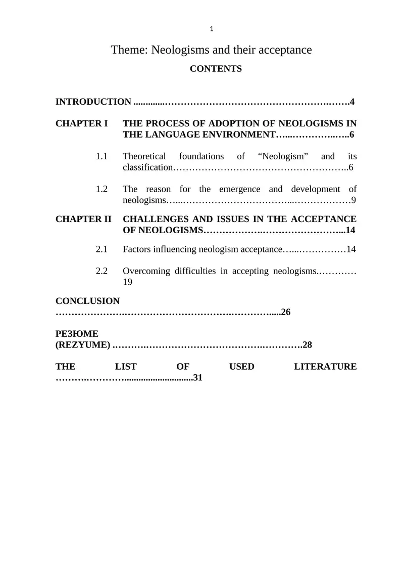 Neologisms and their acceptance