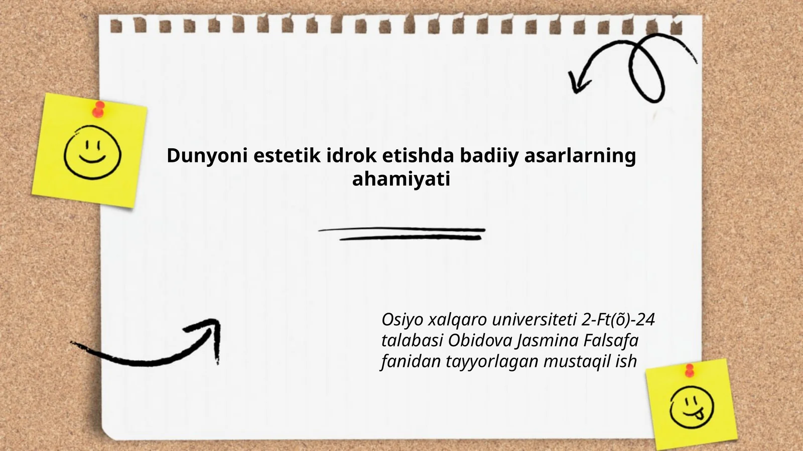 Dunyoni estetik idrok etishda badiiy asarlarning ahamiyati