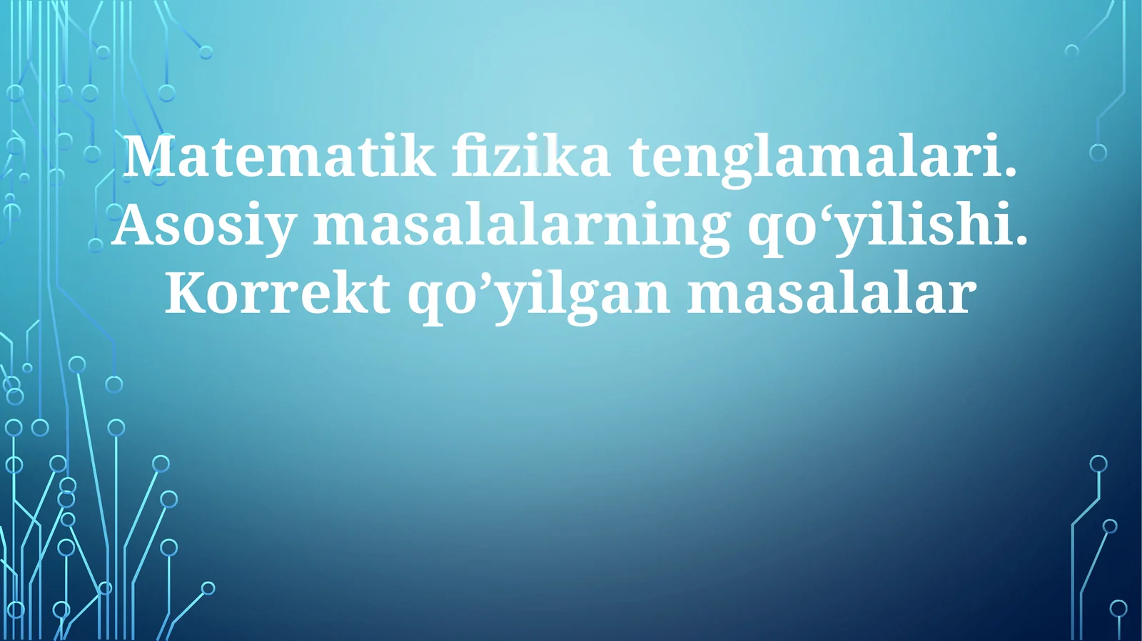 Matematik Fizika Tenglamalari