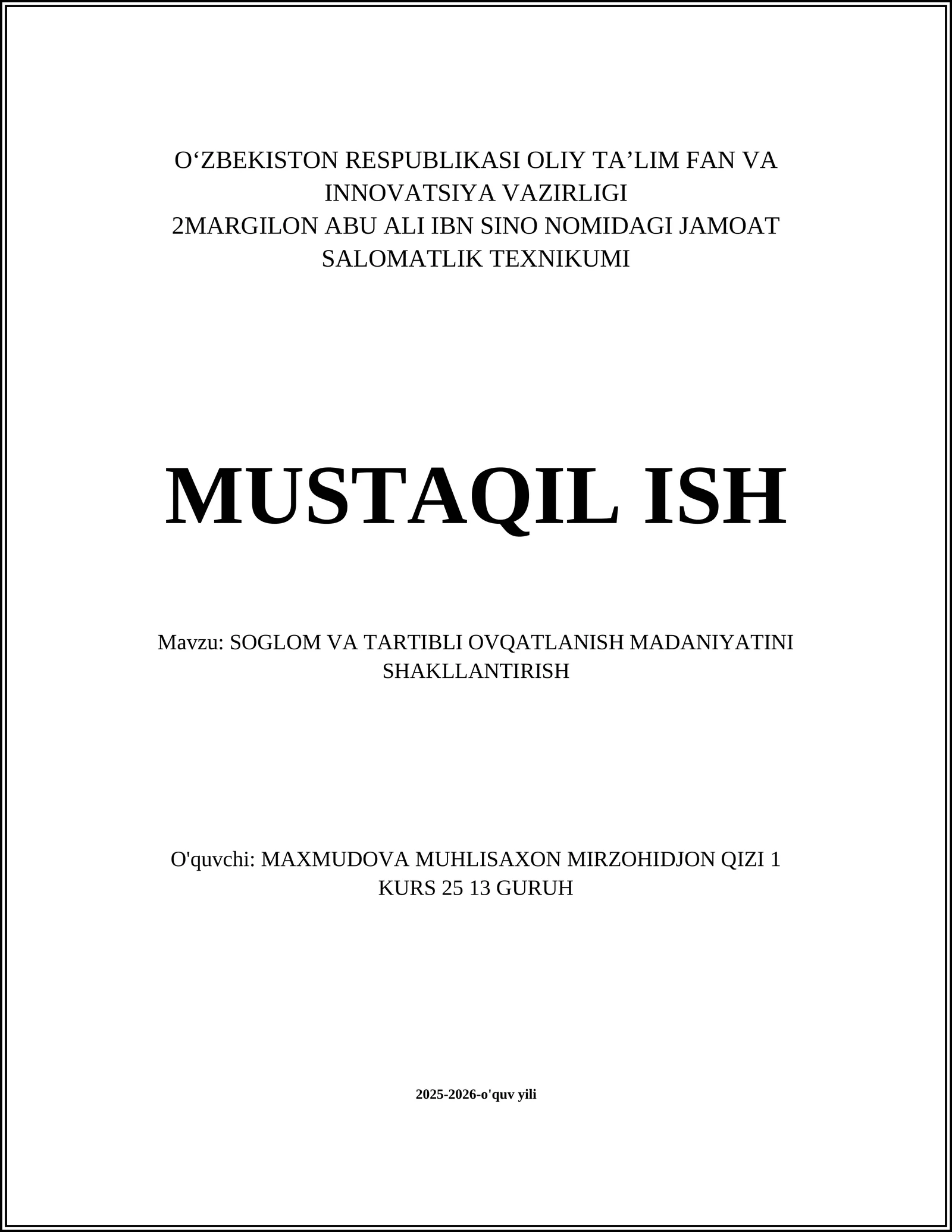 Sovg‘a va ovqat mahsulotlarini tanlash texnikasi