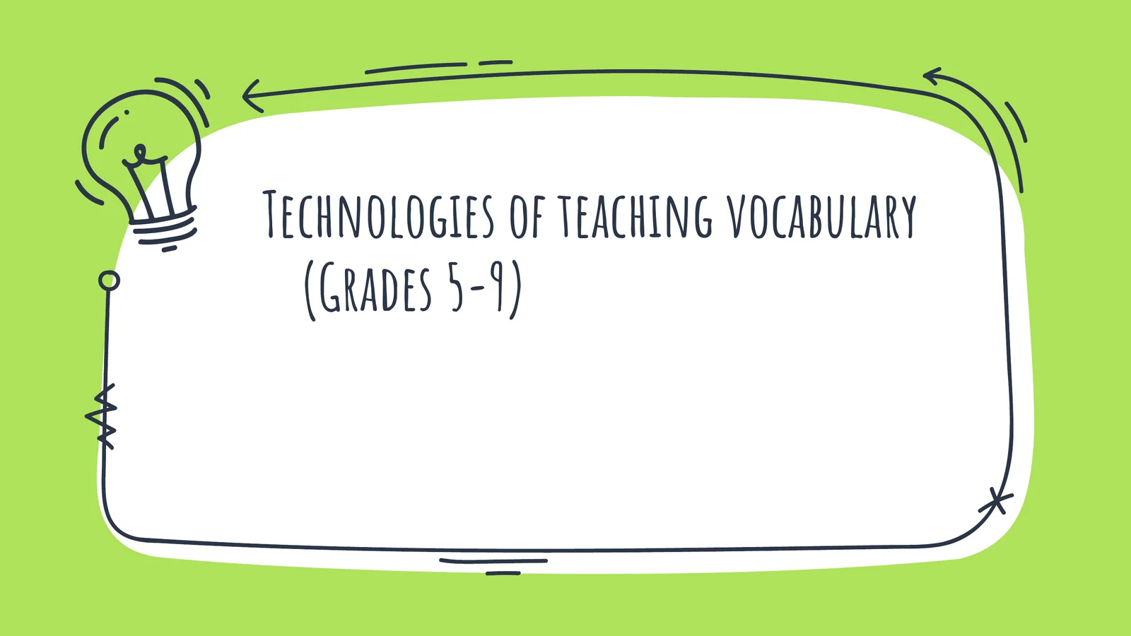 Technologies of teaching vocabulary(Grades5-9)