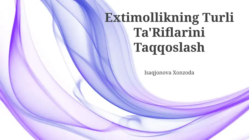 Extimollikning Turli Ta'Riflarini Taqqoslash
