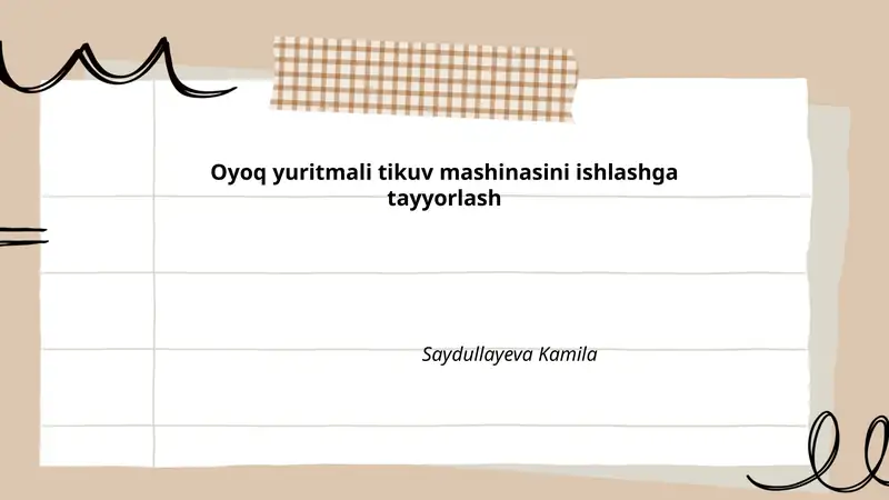 Oyoq yuritmali tikuv mashinasi
