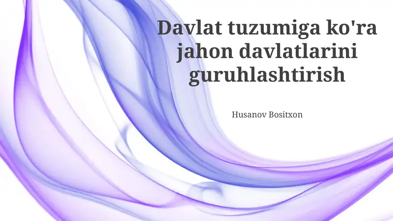 Asosiy Siyosiy Tuzumlarning Xususiyatlari