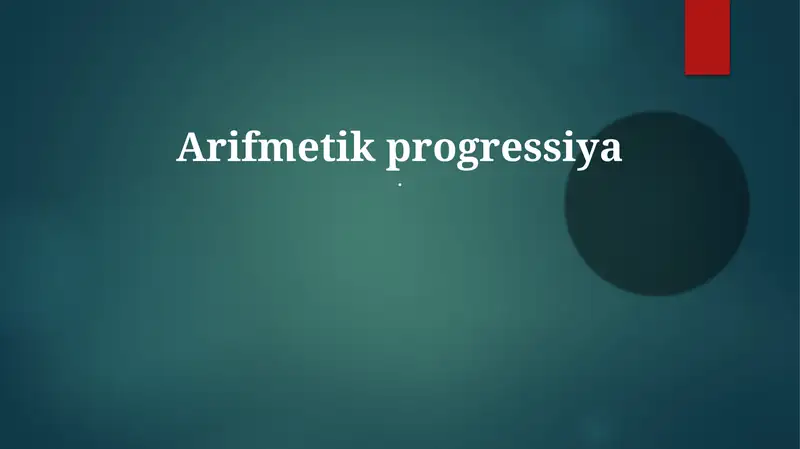 Arifmetik progressiya