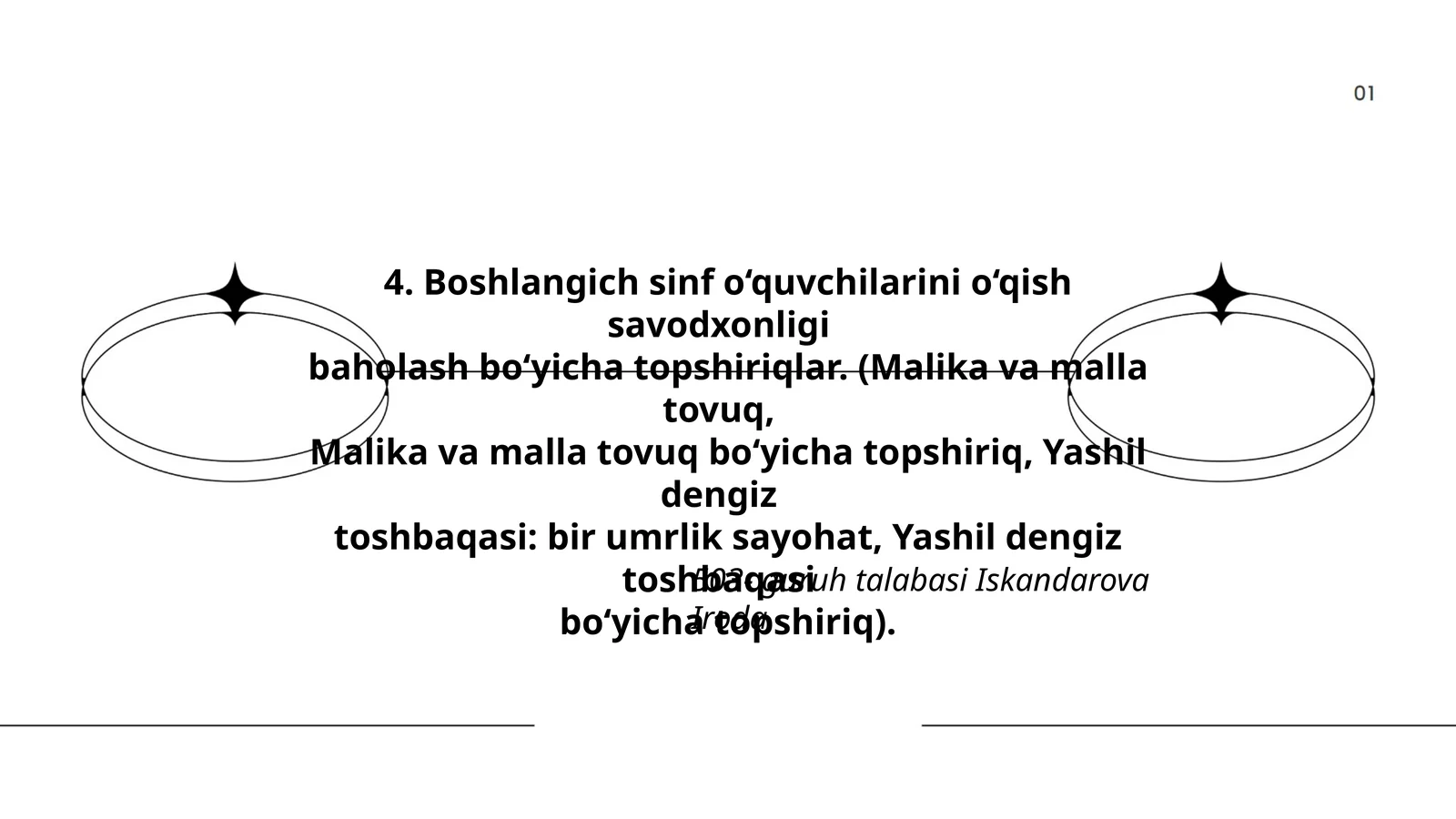 Boshlangich sinf o‘quvchilarini o‘qish savodxonligi