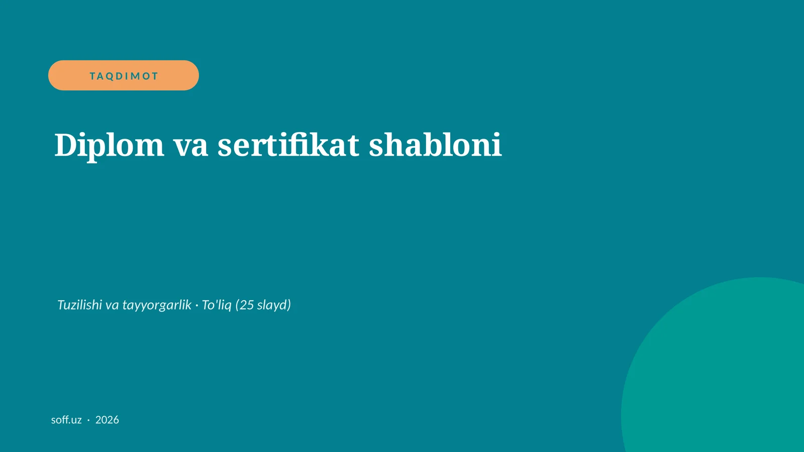 Diplom va sertifikat shabloni