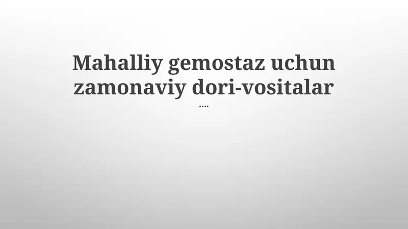 Zamonaviy mahalliy og'riqsizlantiruvchi vositalar