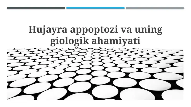 Hujayra appoptozi va uning giologik ahamiyati
