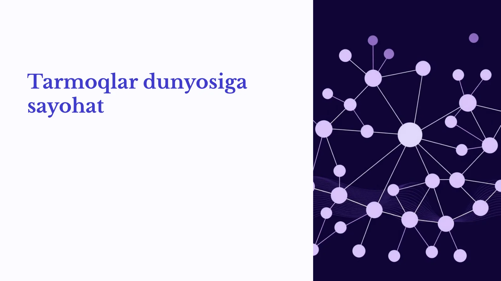 Tarmoqlar Dunyosiga Sayohat