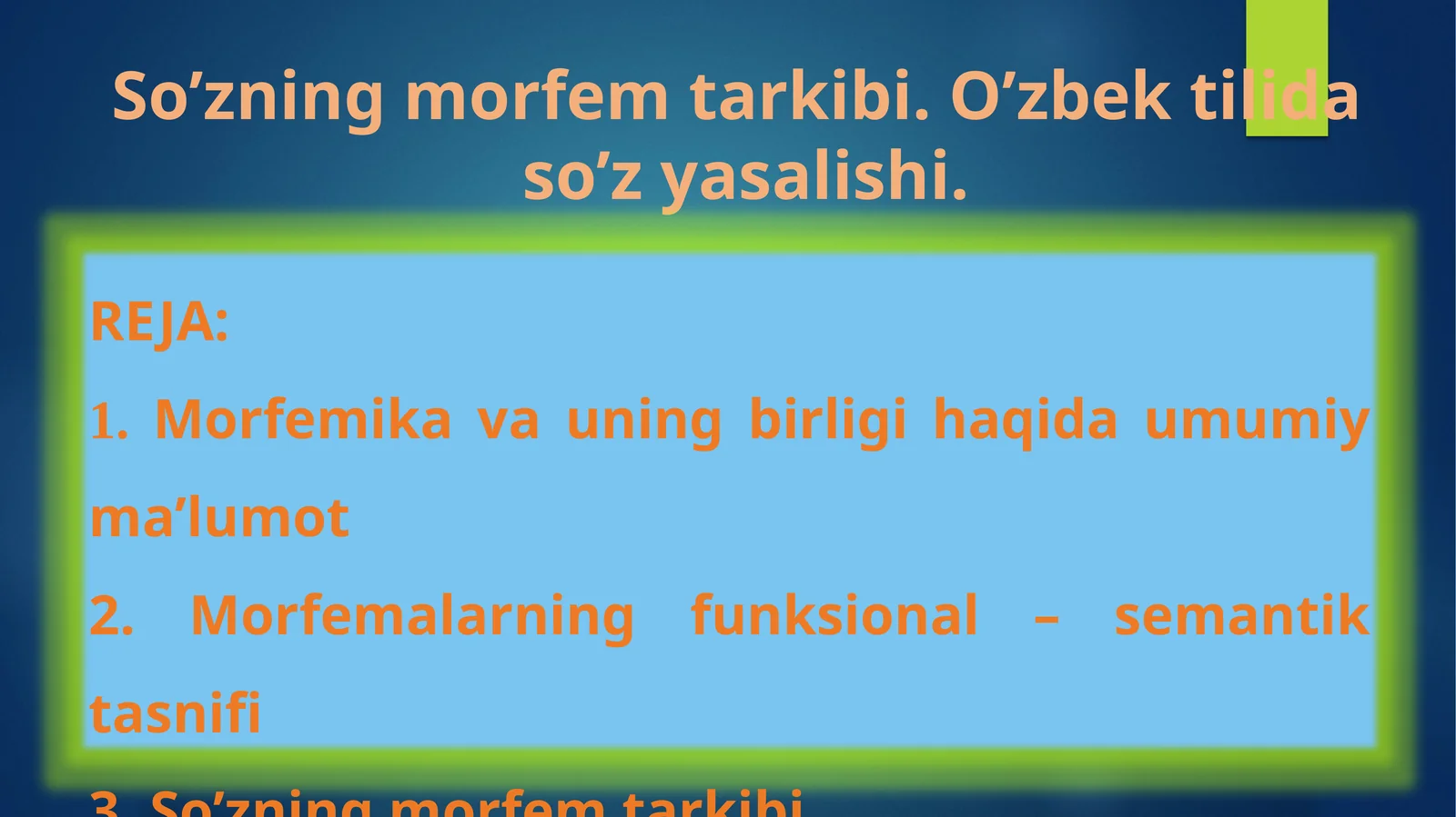 So’zning morfem tarkibi