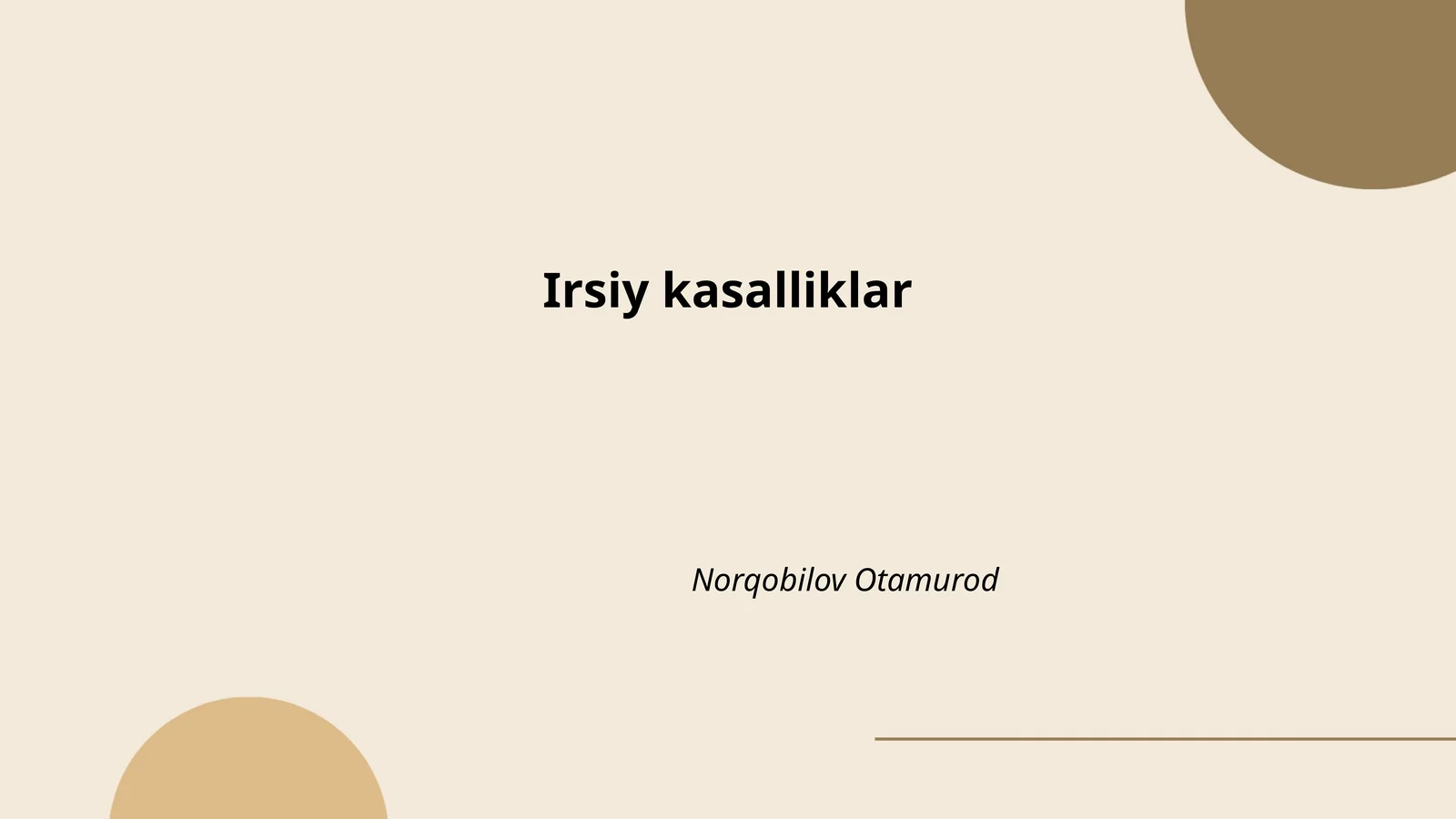 Irsiy kasalliklar