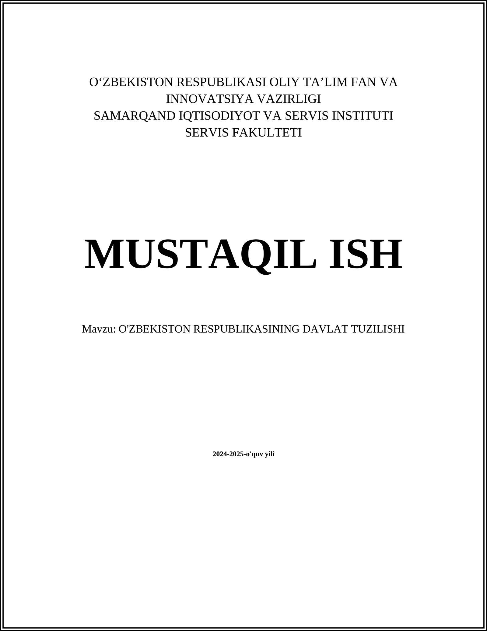 O'ZBEKISTON RESPUBLIKASI KONSTITUTSIYASI