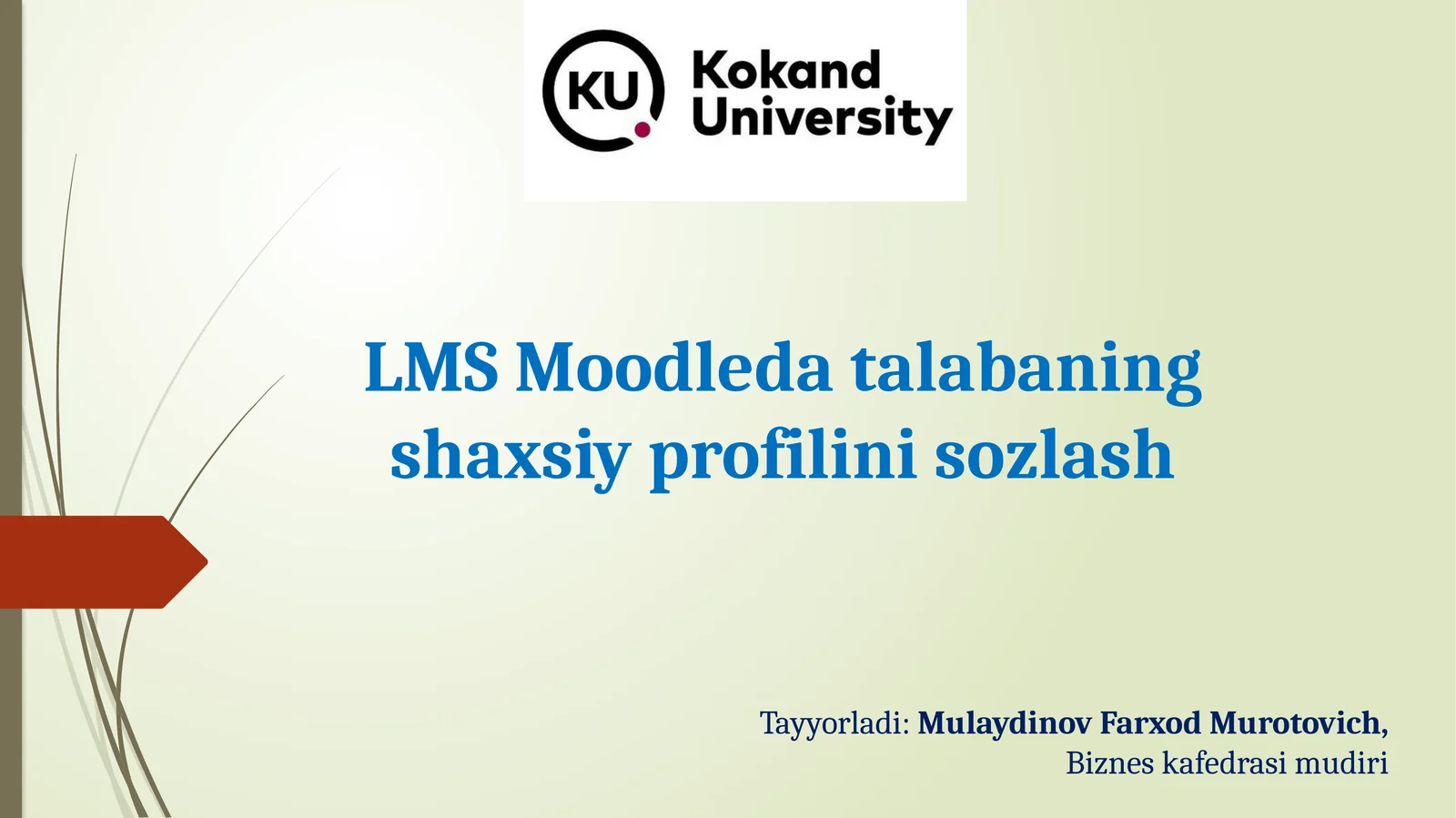 LMSMoodledatalabaningshaxsiyprofilinisozlash