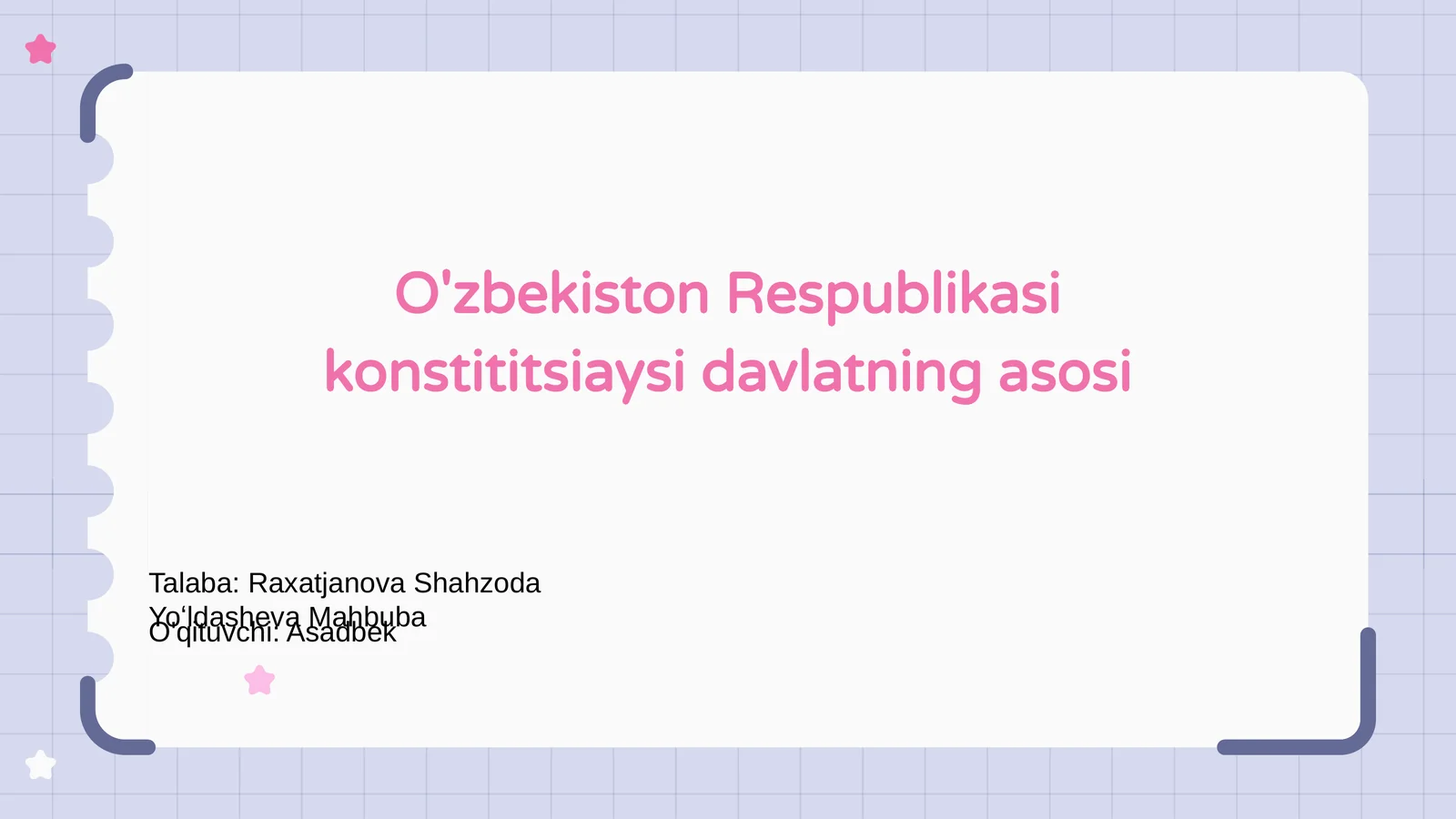 O'zbekiston Respublikasi Konstitutsiyasi
