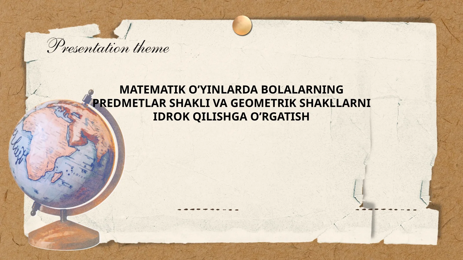Matematik O’yinlarda Bolalarning Predmetlar Shakli va Geometrik Shakllarni Idrok Qilishga O’rgatish
