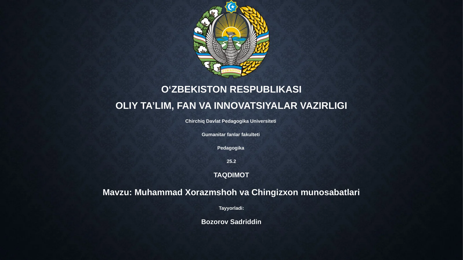 Muhammad Xorazmshoh va Chingizxon munosabatlari