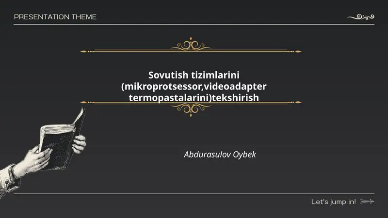 Sovutish tizimlarini (mikroprotsessor,videoadapter termopastalarini)tekshirish Abdurasulov Oybek