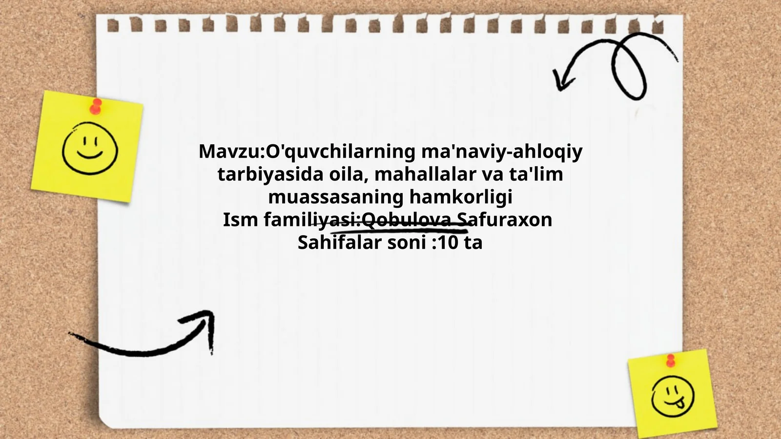 O'quvchilarning ma'naviy-ahloqiy tarbiyasida oila, mahallalar va ta'lim muassasaning hamkorligi