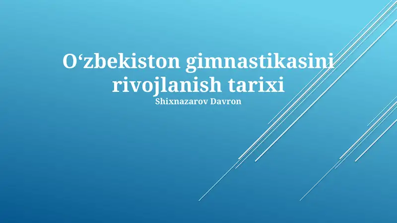 Oʻzbekiston gimnastikasini rivojlanish tarixi