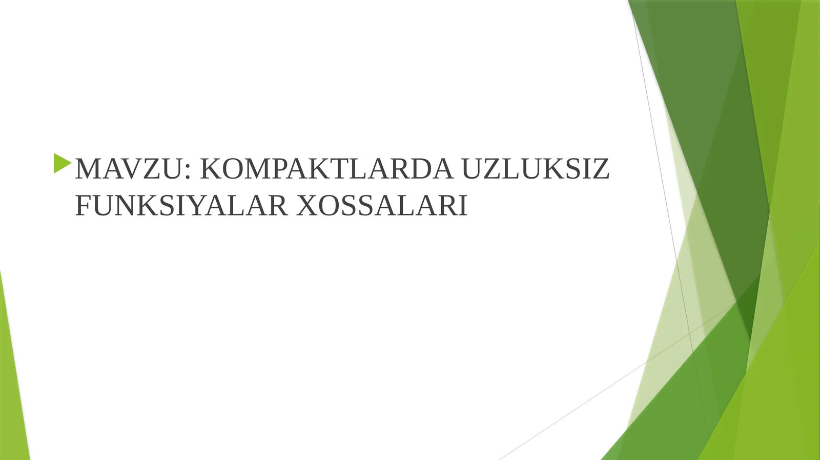 KOMPAKTLARDA UZLUKSIZ FUNKSIYALAR XOSSALARI