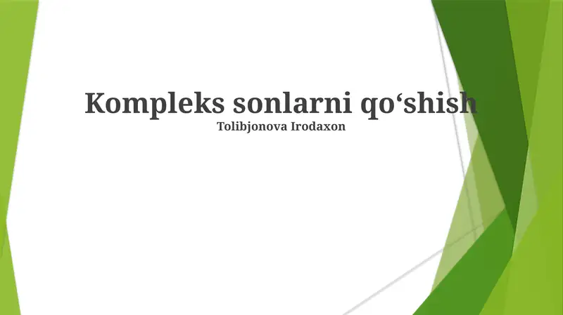 Murakkab Sonlarni Qo'shishning Asosiy Qoidalari