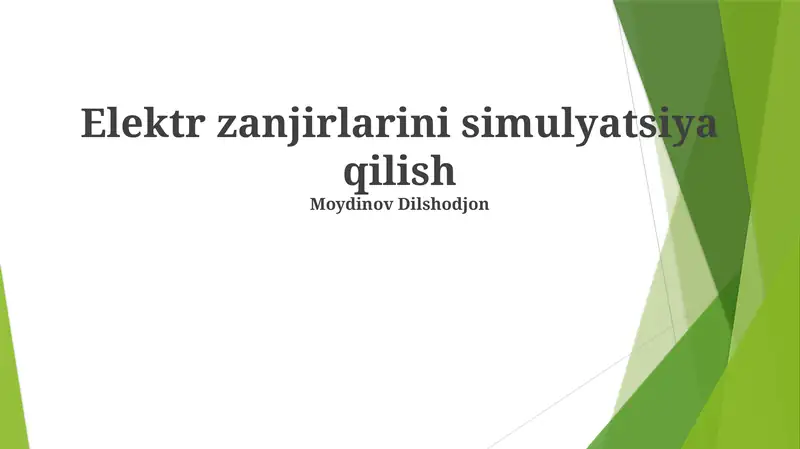 Elektr zanjirlarini simulyatsiya qilish