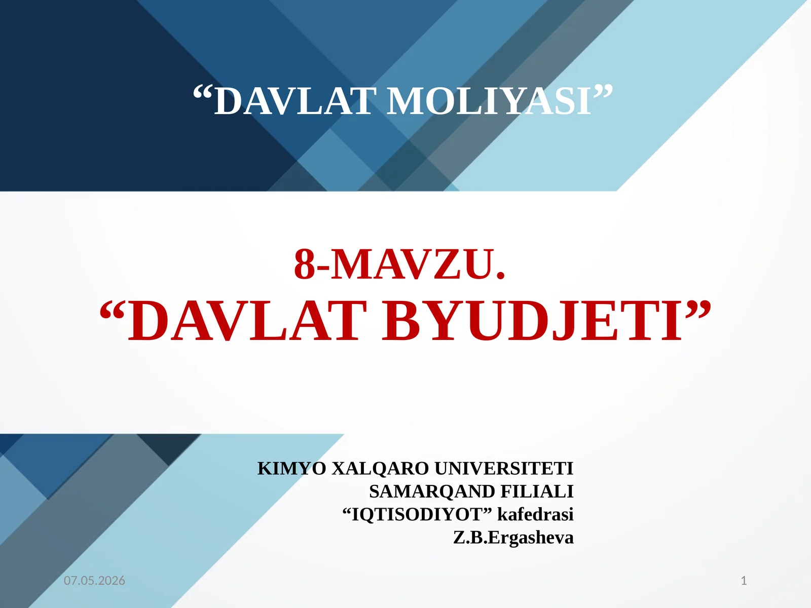 DAVLAT MOLIYASI
