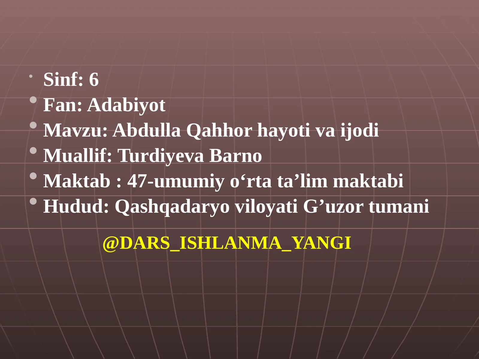 Abdulla Qahhor hayoti va ijodi