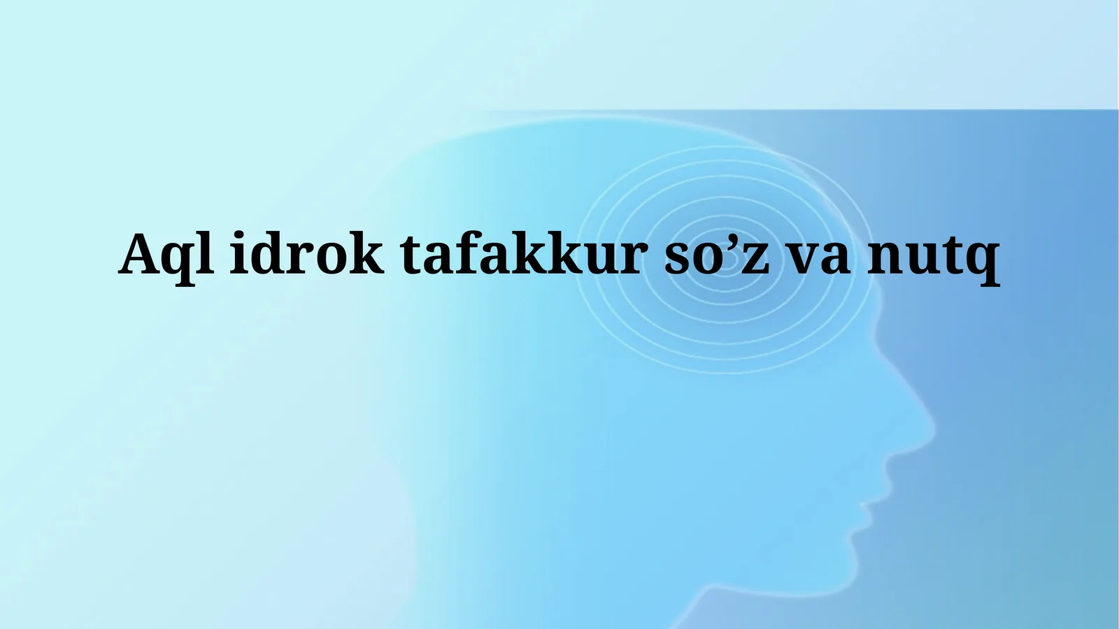 Aql, Zehn va Nutq. Fikr, Aql, Tafakkur, So'z va Nutqning Birligi