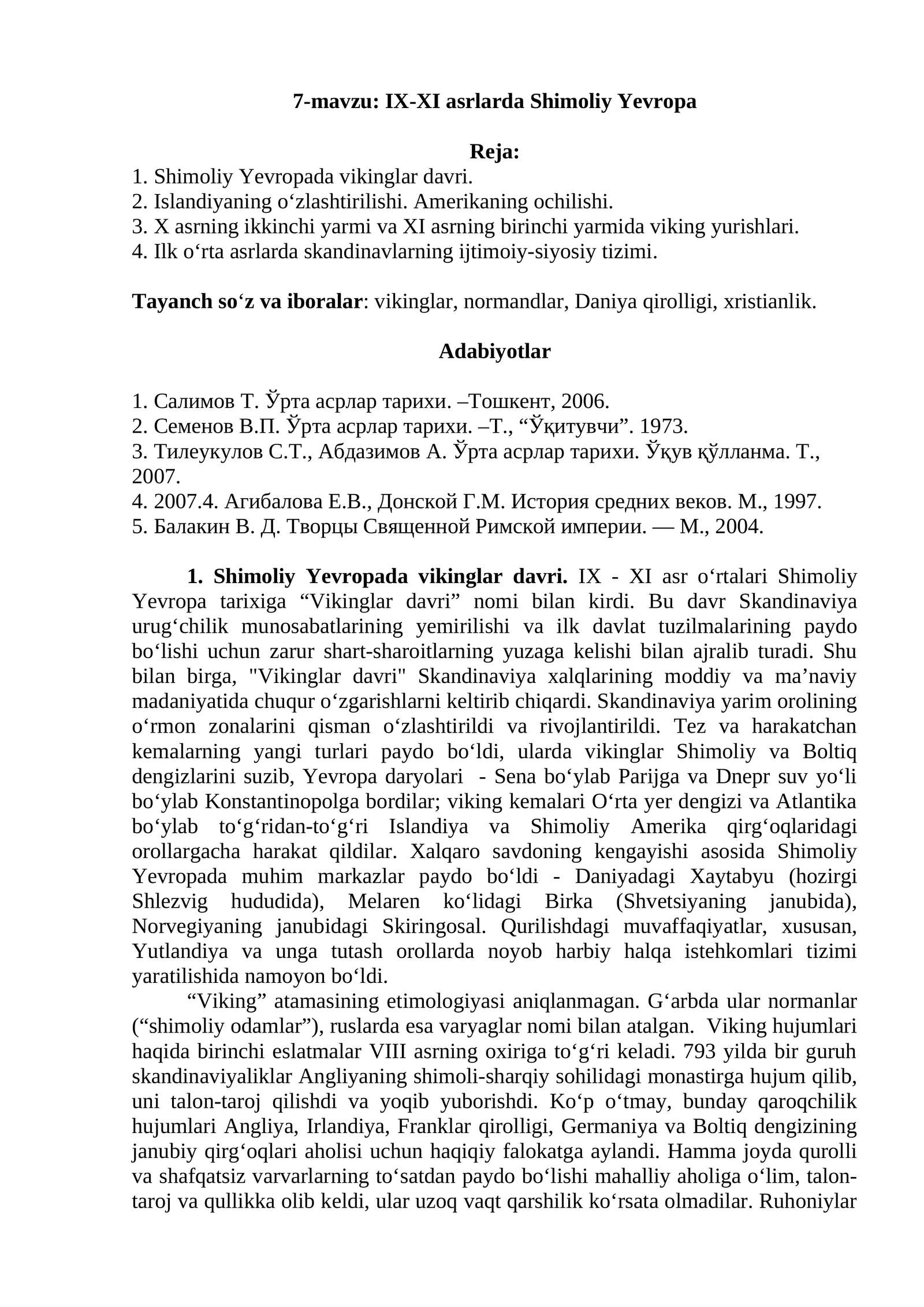 IX-XI asrlarda Shimoliy Yevropa