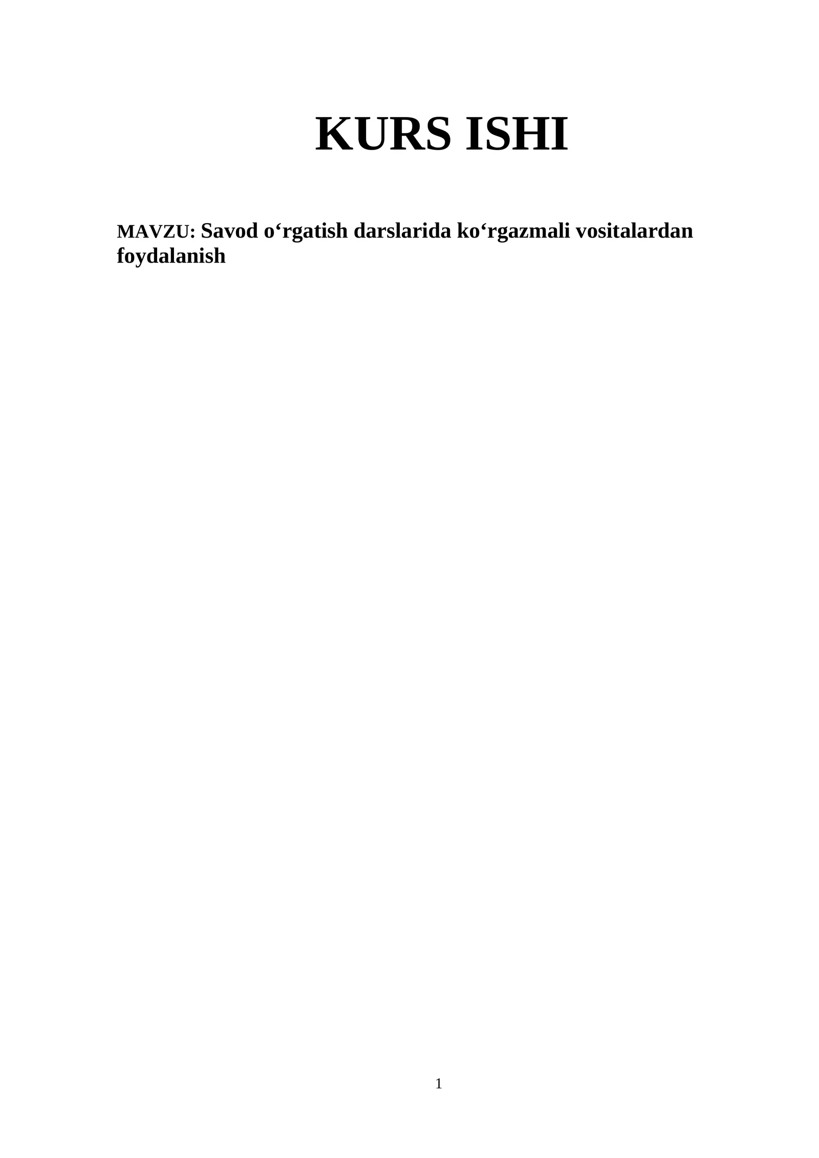 Savod o‘rgatish darslarida ko‘rgazmali vositalardan foydalanish