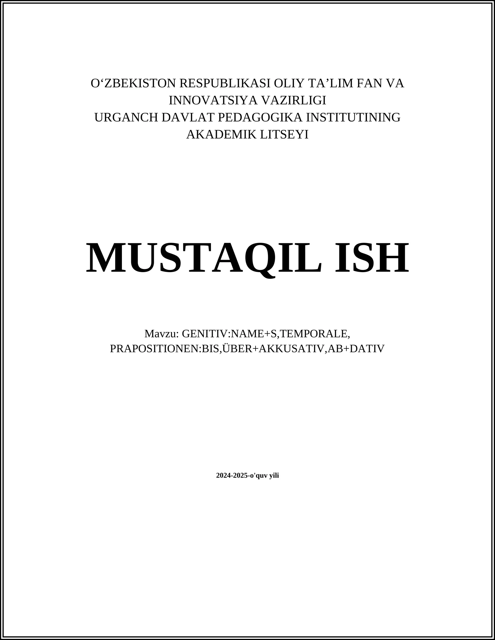 Genitivning umumiy qoidalari