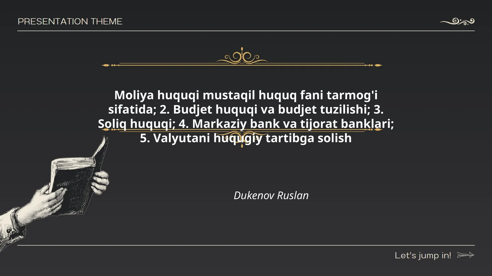 Moliya Huquqi va Budjet Tuzilishi