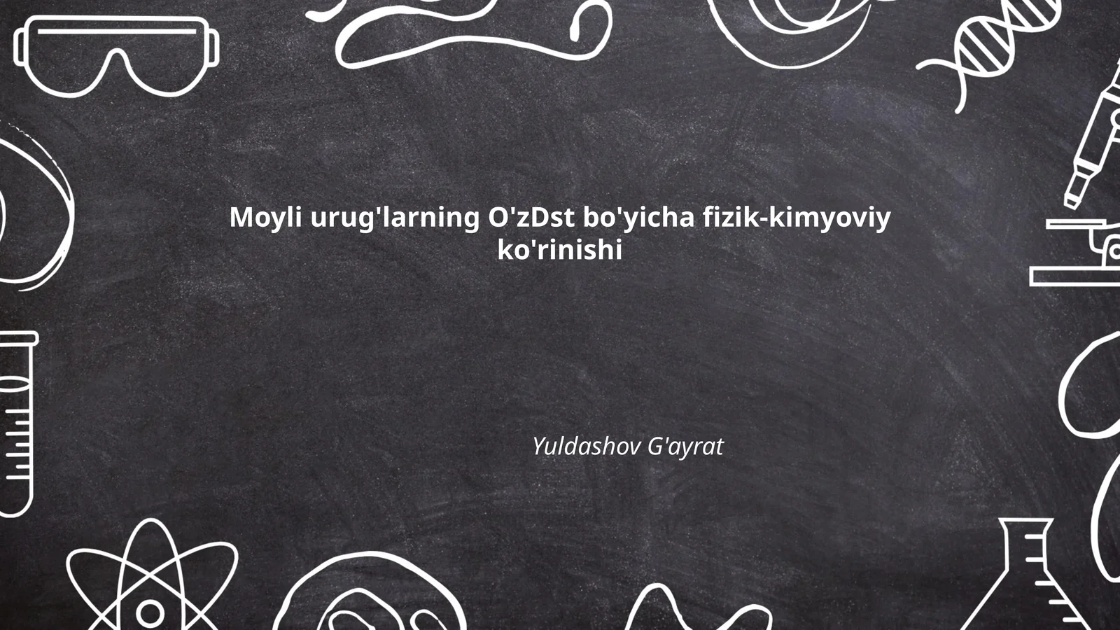 Moyli urug'larning O'zDst bo'yicha fizik-kimyoviy ko'rinishi
