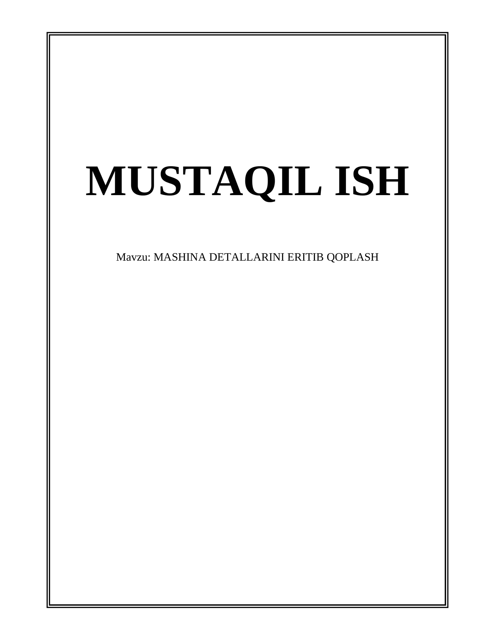 MASHINA DETALLARINI ERITIB QOPLASH