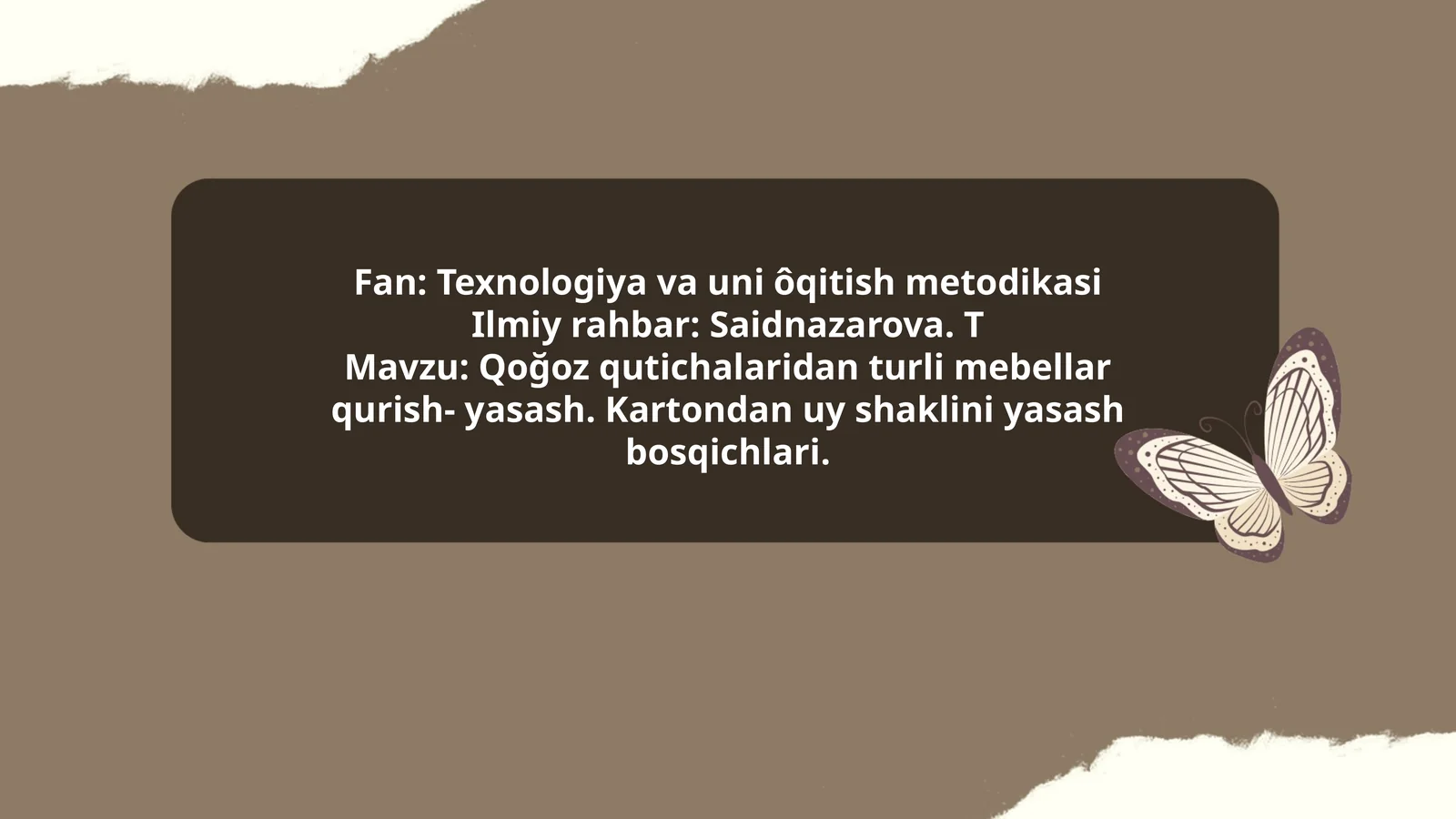 Qoğoz qutichalaridan turli mebellar qurish- yasash. Kartondan uy shaklini yasash bosqichlari