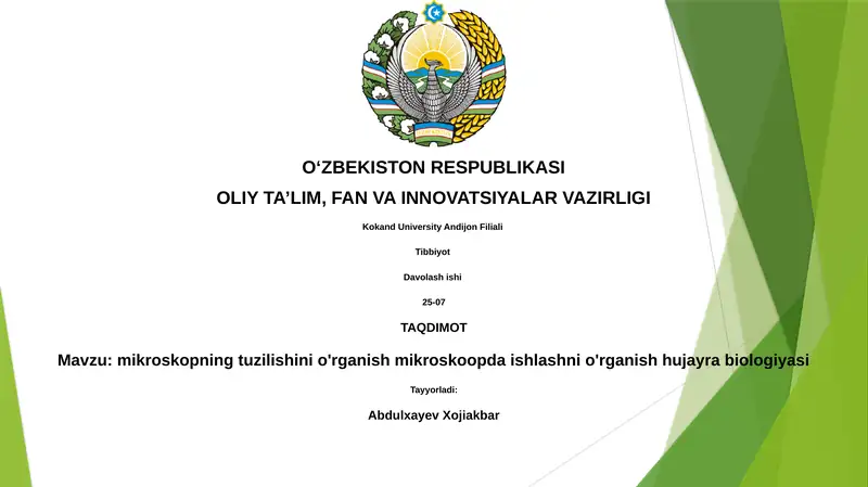 Mikroskop tuzilishini o'rganish