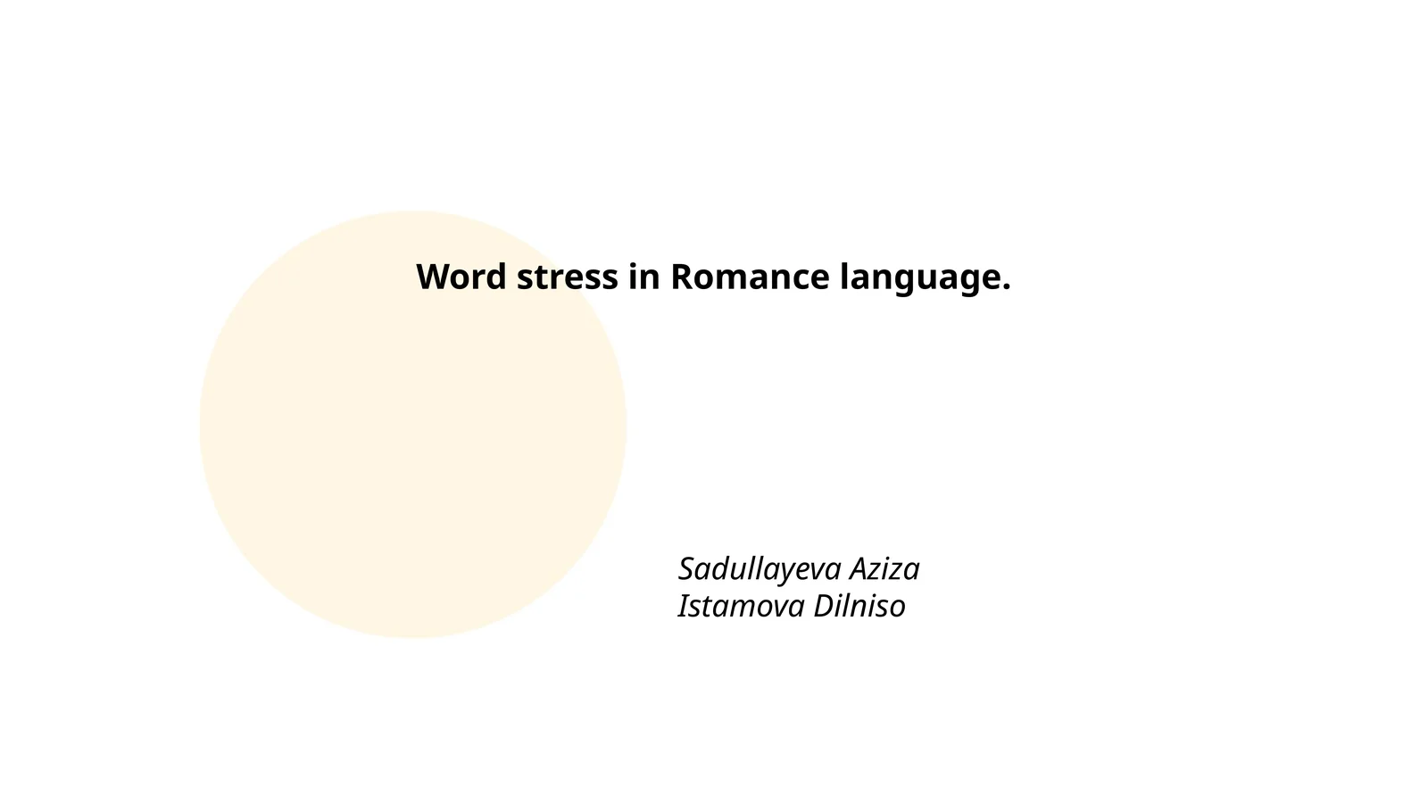 Word Stress in Romance Language