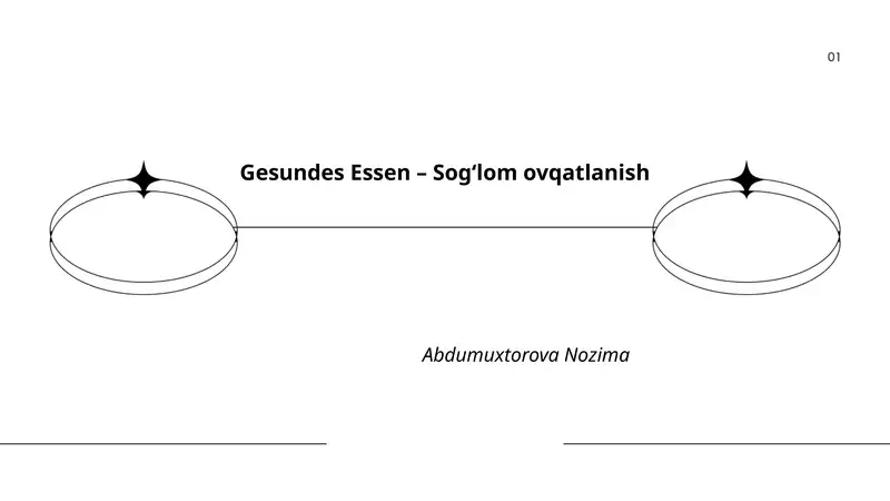 Gesundes Essen – Sogʻlom ovqatlanish
