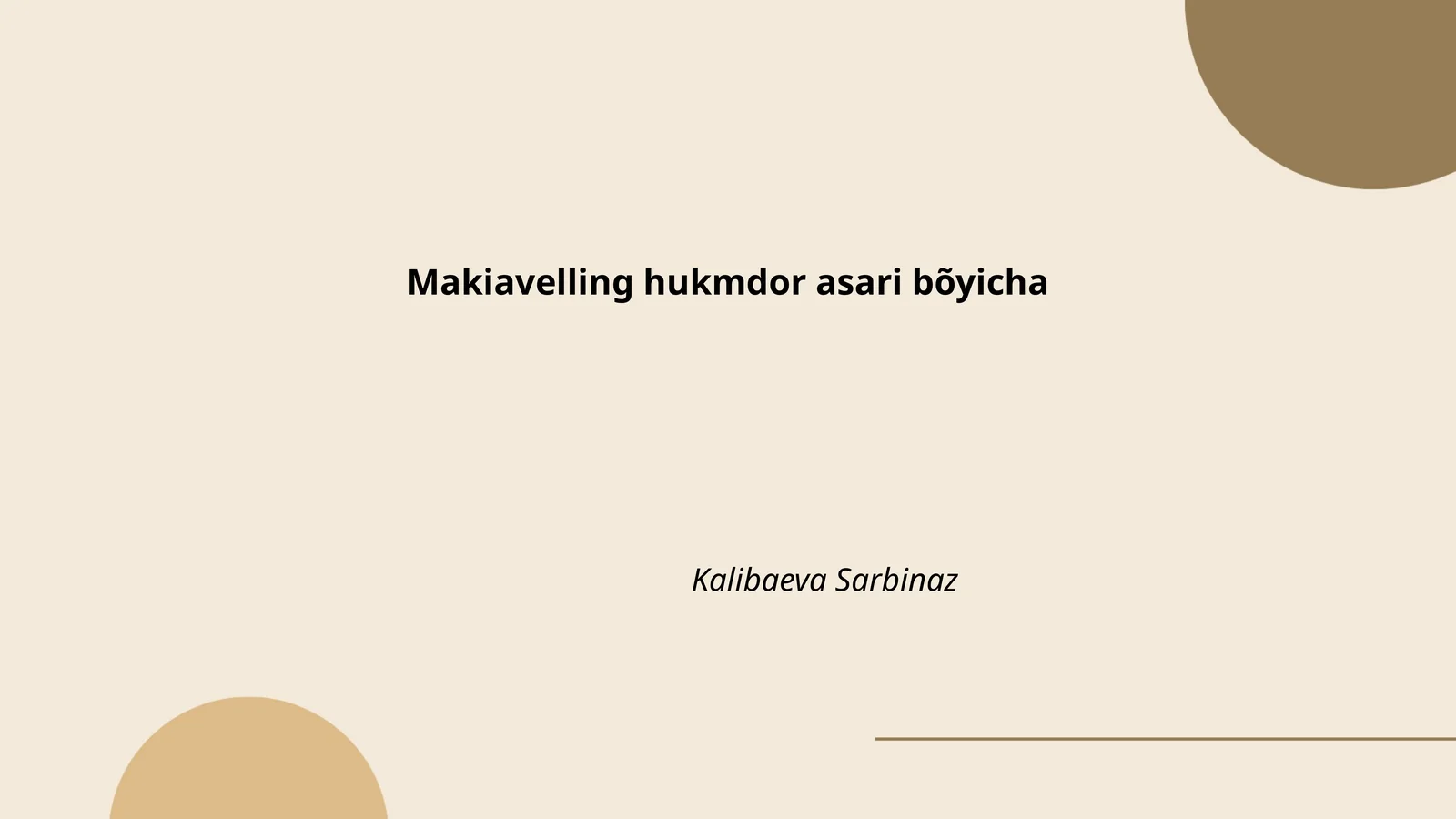 Makiavelling hukmdor asari bõyicha