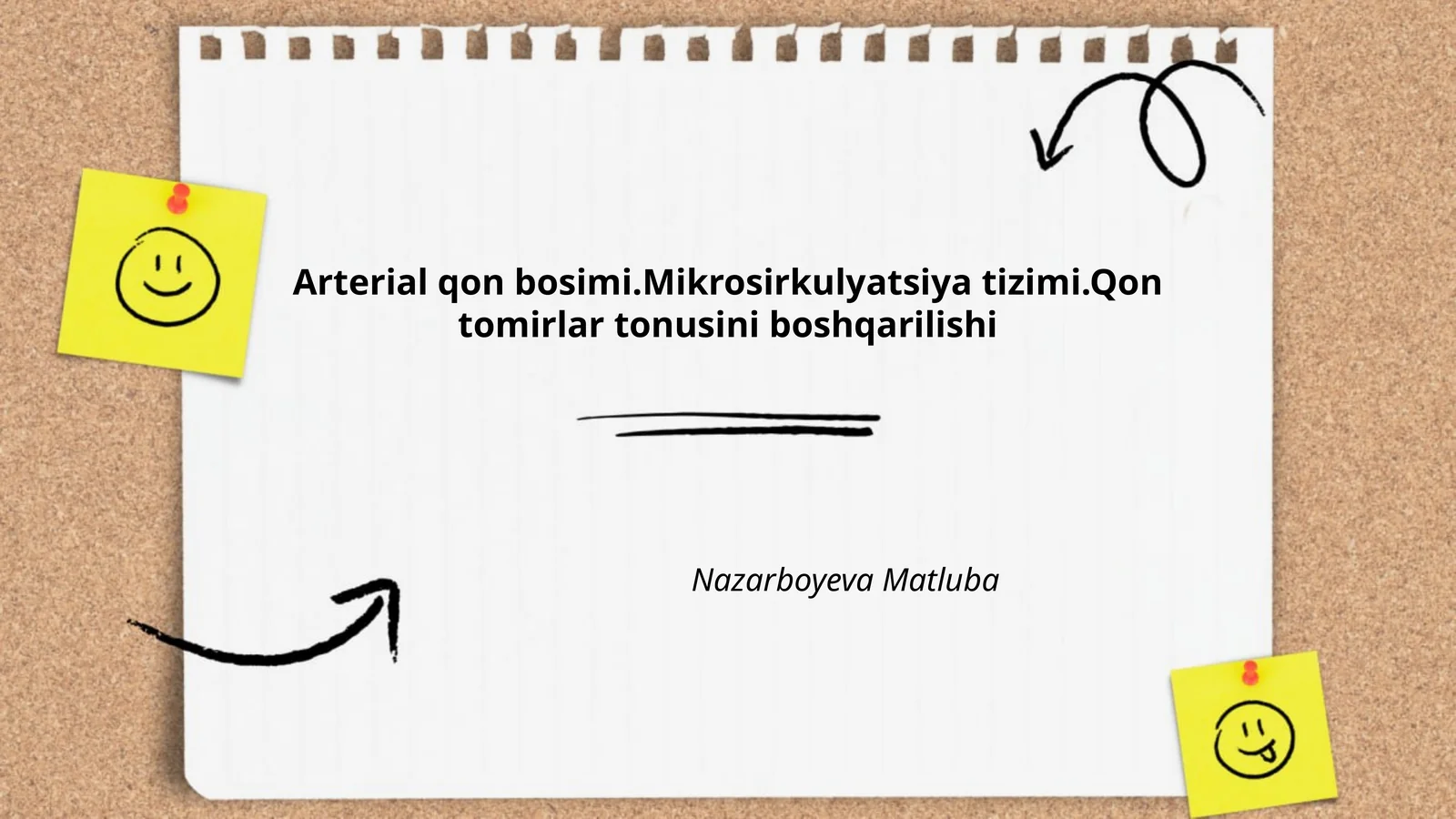 Arterial qon bosimi.Mikrosirkulyatsiya tizimi.Qon tomirlar tonusini boshqarilishi